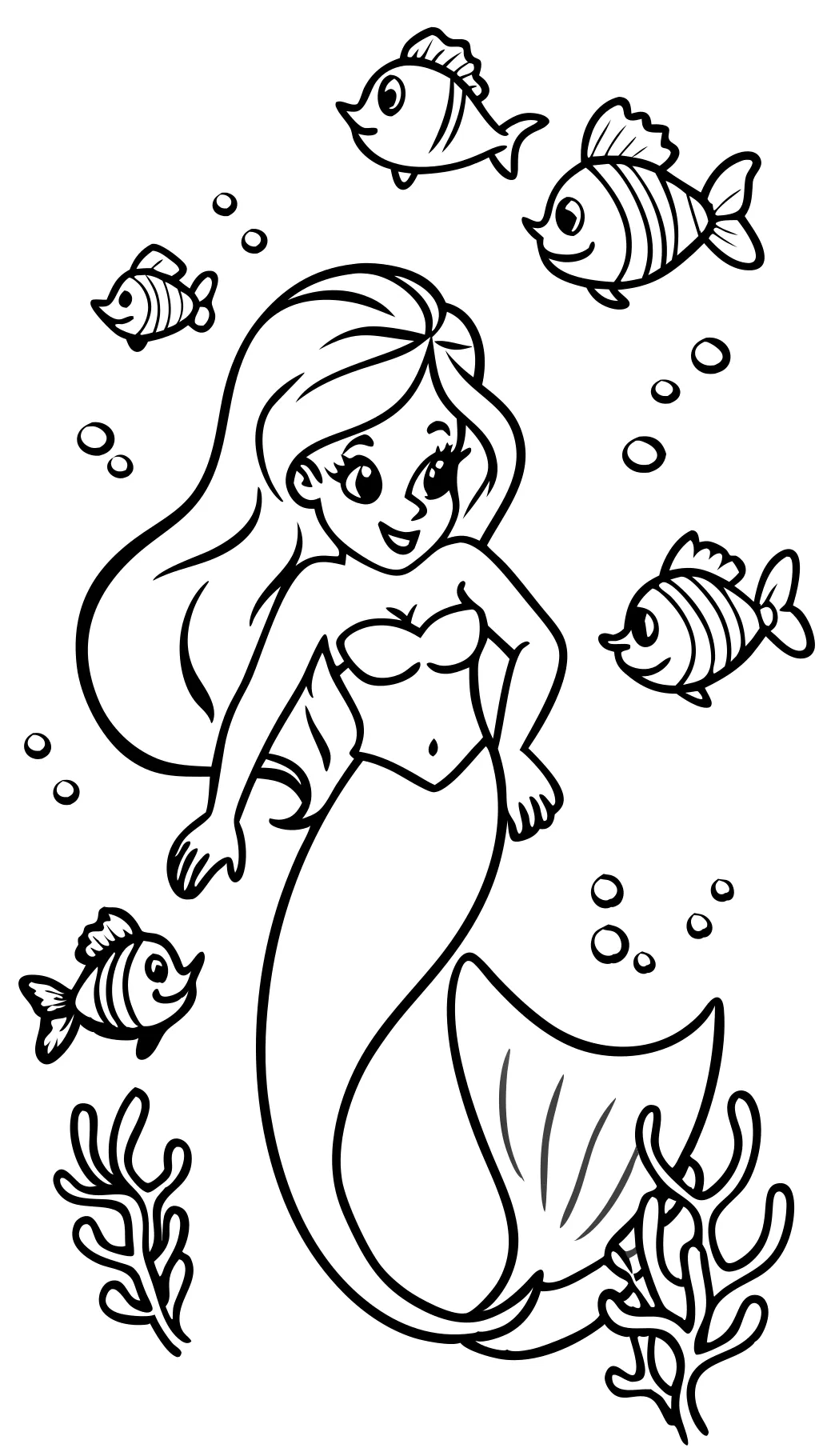 Página para colorear de la princesa Ariel